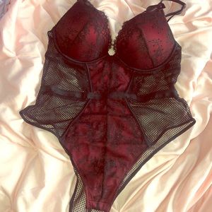 Sexy Lacey push up thong body suit
